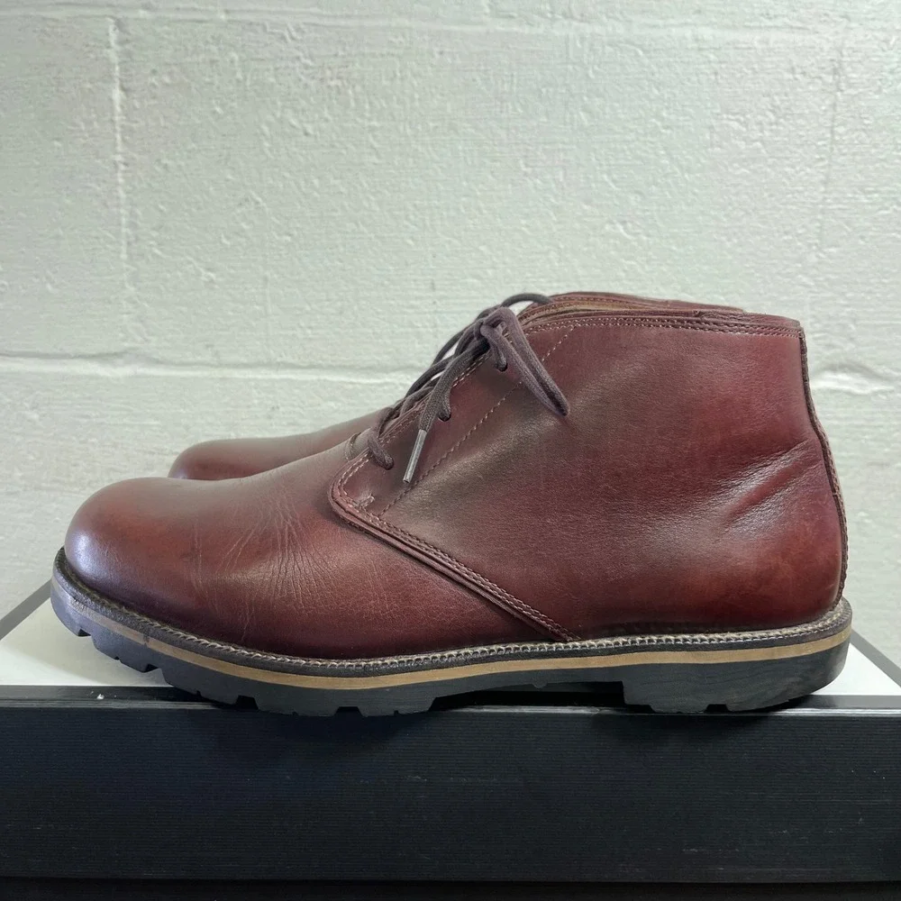 L L Bean Chukka Ankle Boots Burgundy Leather Lace up Men's‎ Size 11 M